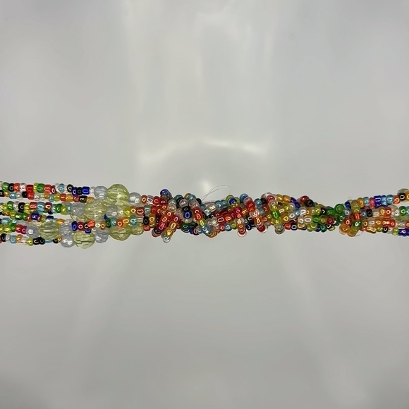 8 Strand Ornate Seed Bead Belt Multicolor Adjustable - Picture 8 of 9
